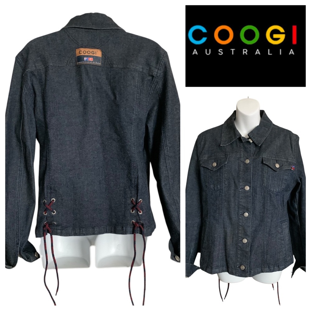 Rare Vintage Coogi Australia Denim Jean Jacket Punk Grunge Tripp NYC